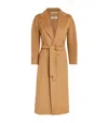 Max Mara Cashmere Long-sleeved Lapel Coat In Beige