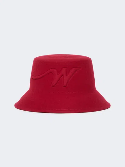 Max Mara Wool Felt Bucket Hat In Red