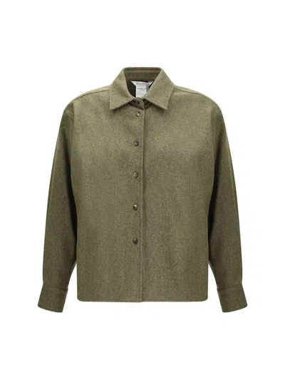 Max Mara Wool Felt Shirt In Green