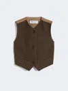 Max Mara Wool Felt Waistcoat In Brown