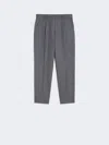 Max Mara Wool Flannel Cigarette Trousers In Gray