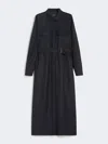 Max Mara Wool Flannel Dress In Black