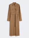 Max Mara Wool Flannel Dress In Brown