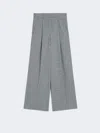Max Mara Wool Flannel Palazzo Trousers In Gray