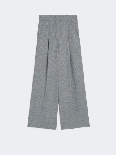 Max Mara Wool Flannel Palazzo Trousers In Gray