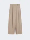 Max Mara Wool Flannel Palazzo Trousers In Neutral