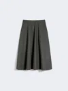 Max Mara Wool Flannel Skirt In Gray