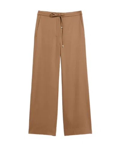 Max Mara Wool Flannel Trousers In Brown
