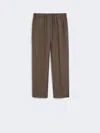 Max Mara Wool Flannel Trousers In Brown