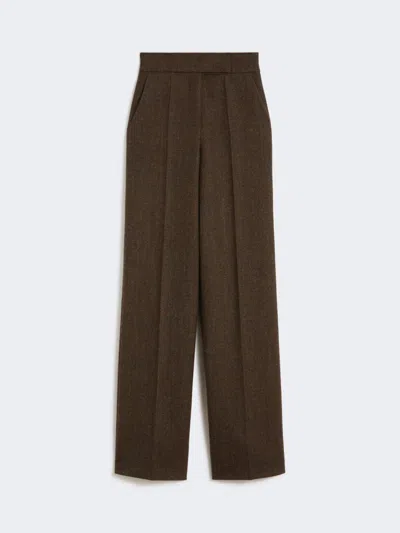 MAX MARA WOOL FLANNEL WIDE-LEG TROUSERS
