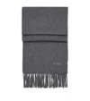 Max Mara Wool Fringe Scarf In Brown