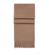 Max Mara Wool Fringe Scarf In Neutral