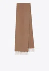 Max Mara Wool Fringed Scarf In Nude