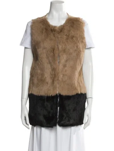 Pre-owned Max Mara Wool Fur Jacket In Brown