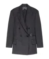 Max Mara Wool Gabardine Double-breasted Blazer In Black
