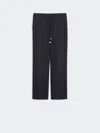Max Mara Wool Gabardine Trousers In Blue