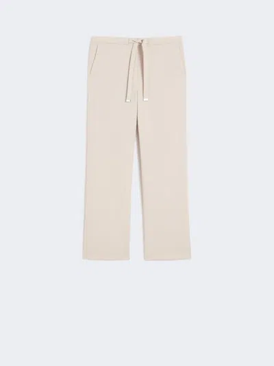 Max Mara Wool Gabardine Trousers In Brown