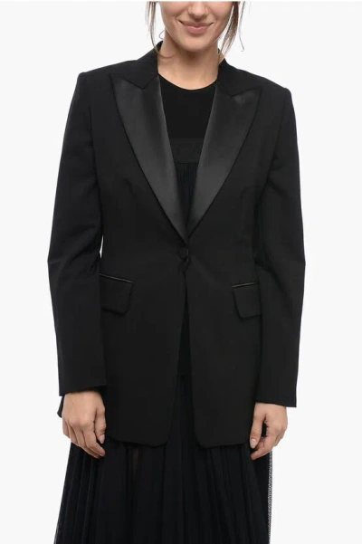 Max Mara Wool Gara Blazer With Peak Lapel In Blue