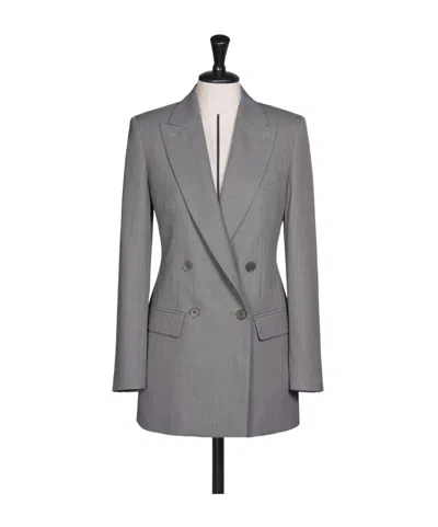 Max Mara Wool Grain Blazer In Gray