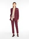 Max Mara Wool Granité Trousers In Bordeaux