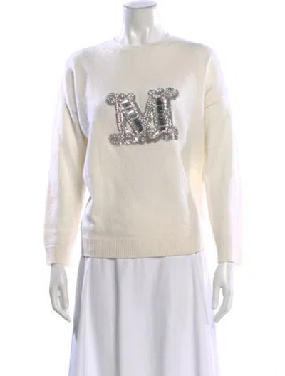 Pre-owned Max Mara Wool Graphic Print Sweater In Neutral