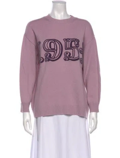 Pre-owned Max Mara Wool Graphic Print Sweater In Purple