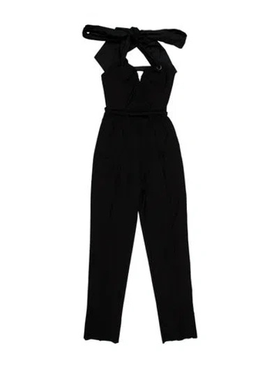 Pre-owned Max Mara Wool Halterneck Jumpsuit In Black