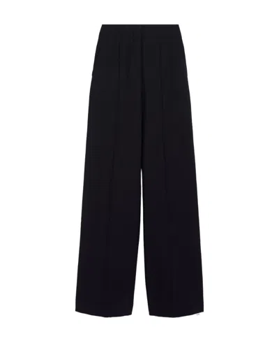 Max Mara Wool High-waisted Casual Pants In Black