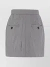 Max Mara Wool High-waisted Mini Skirt In Gray