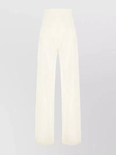 Max Mara Wool High-waisted Wide-leg Trousers In White