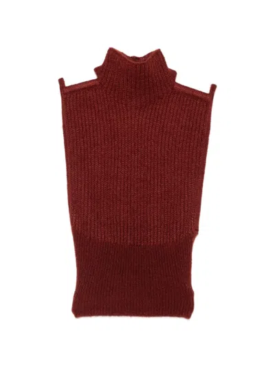 Max Mara Wool High-neck Vest In Brown