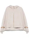 Max Mara Wool Hooded Cape In White