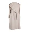 Max Mara Wool Hooded Wrap Coat In White
