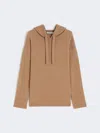 Max Mara Wool Hoodie In Brown