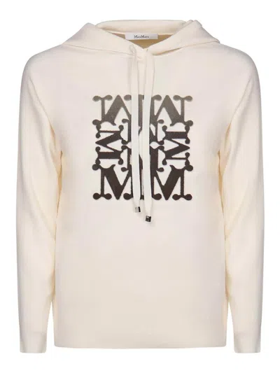 Max Mara Wool Hoodie In White