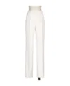 Max Mara Wool Horn Casual Trousers In White