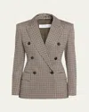 Max Mara Wool Houndstooth Double-breasted Jacket In Multi