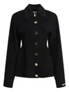 Max Mara Tailored Wool Jacket With Structured Collar In Black