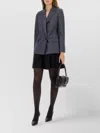 Max Mara Wool Jacket With Notched Lapels And Back Vent In Blue