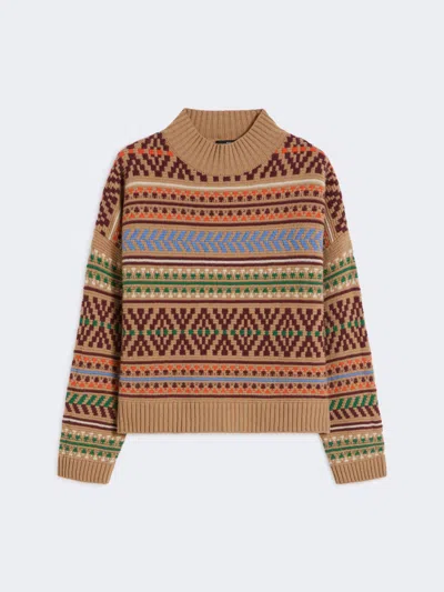 Max Mara Wool Jacquard Jumper In Brown