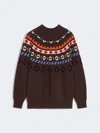 Max Mara Wool Jacquard Jumper In Brown