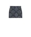 Max Mara Wool Jacquard Miniskirt In Wasser