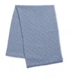 Max Mara Monogram-jacquard Wool Scarf In Blue