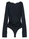 Max Mara Wool Jersey Bodysuit In Blue