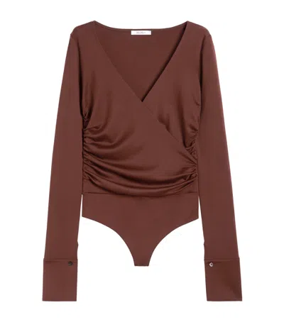 Max Mara Wool Jersey Bodysuit In Red