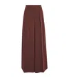 Max Mara Wool Jersey Palazzo Trousers In Burgundy