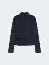 Max Mara Wool Jersey Top In Blue