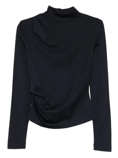 Max Mara Wool Jersey Top In Blue