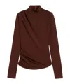 Max Mara Wool Jersey Top In Burgundy
