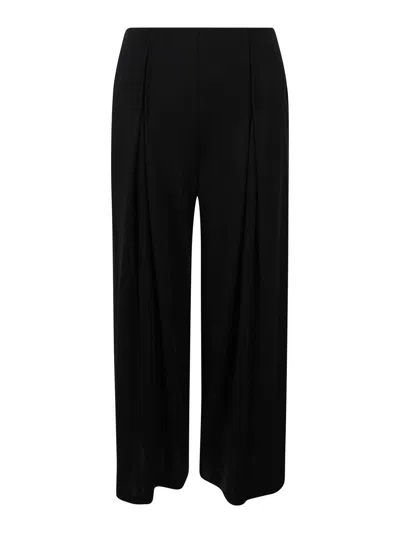 Max Mara Wool Jersey Trousers In Black